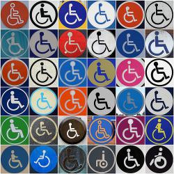 Collection of handicapped signs