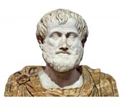 Computer drawing of a sculpture of Aristotle