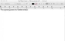 image of a TextEdit window titled Plain text = Persuasive