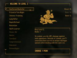 Fallout Screenshot of Confirmed Bachelor Character Profile