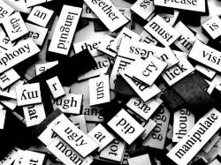 Word Magnets Photo of pile of word magnets