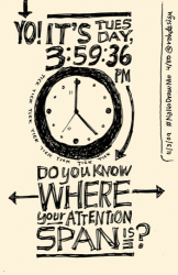 Drawing of clock with the question Do You Know Where Your Attention Span Is?