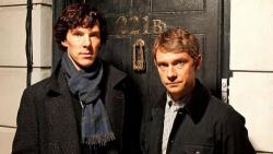 Photo of Sherlock Holmes and Dr. Watson from the BBC series Sherlock