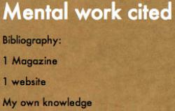 Four-item list entitled Mental Work Cited
