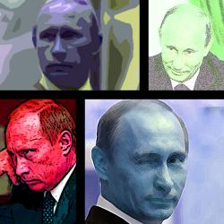 Andy Warhol-style grid of four Putins