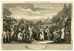 Broadside depicting crowd at an execution